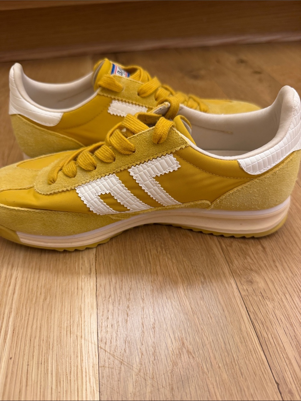 Yellow Women's Retro Runner Sneaker with White Detailing